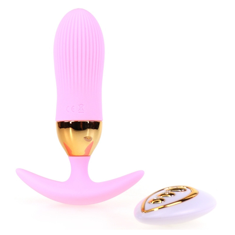 Generique Plug vibrant Stripe Egg 10 x 3cm Rose